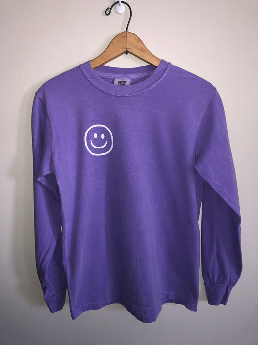 Smiley Face Purple Long Sleeve