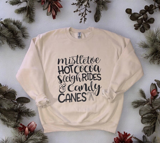 Mistletoe & Hot Cocoa Christmas Crewneck *Final Sale*